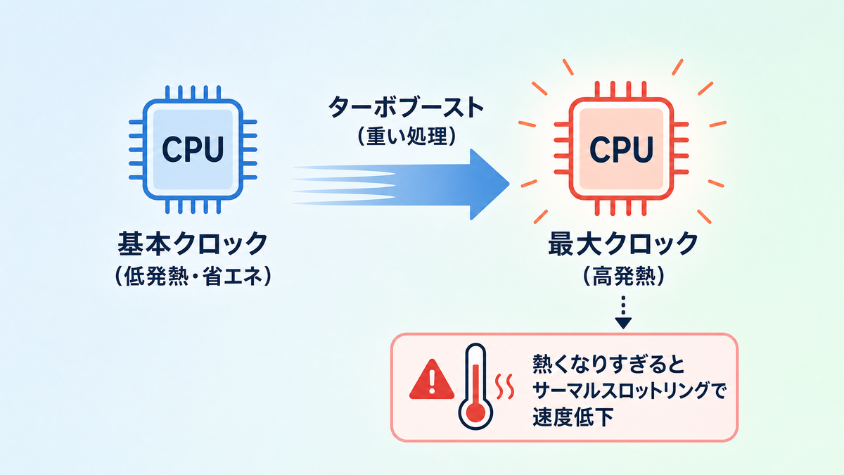 CPUのクロック数とターボブーストの仕組みを図解