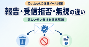 Outlookの迷惑メール対策、レポート、受信拒否、無視の違い