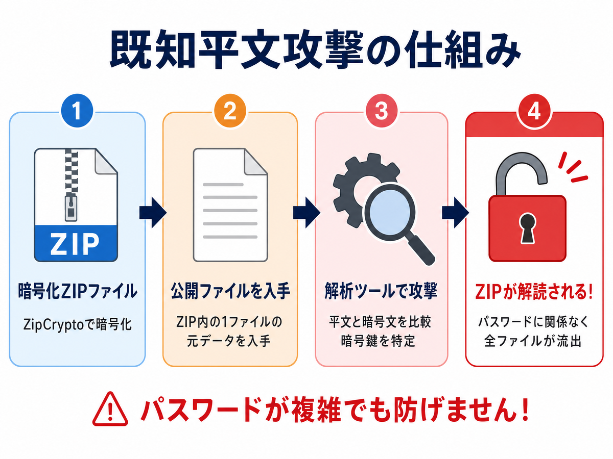 ZipCryptoに対する既知平文攻撃の仕組み図解